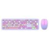 KIT 2 EN 1 TECLADO Y MOUSE INALAMBRICO CREATOR CHIC MK47 / 110 TECLAS / MEMBRANA / RATON OPTICO / USB 2.4 GHZ / 2 BOTONES + SCROLL / MORADO / AC-935173