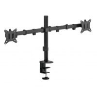 SOPORTE DE ESCRITORIO ARTICULADO PARA 2 MONITOR ENFORCE ZONE SM490 / SOPORTE VESA DE 75X75MM / 100X100MM FIJACION / METAL / NEGRO / AC-934602