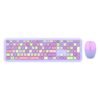 KIT 2 EN 1 TECLADO Y MOUSE INALAMBRICO CREATOR CHIC MK47 / 110 TECLAS / MEMBRANA / RATON OPTICO / USB 2.4 GHZ / 2 BOTONES + SCROLL / MORADO / AC-935173