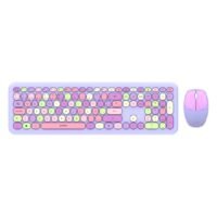 KIT 2 EN 1 TECLADO Y MOUSE INALAMBRICO CREATOR CHIC MK47 / 110 TECLAS / MEMBRANA / RATON OPTICO / USB 2.4 GHZ / 2 BOTONES + SCROLL / MORADO / AC-935173