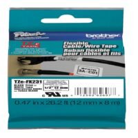 CINTA BROTHER TZEFX231 FLEXIBLE NEGRO SOBRE BLANCO DE 12MM