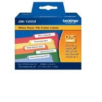 ETIQUETAS PRECORTADAS BLANCAS BROTHER DK1203 CON 300 ETIQUETAS DE 17 X 87.1 MM COMPATIBLE CON QL