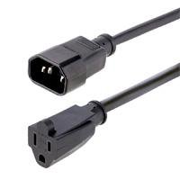 CABLE DE 1M  DE EXTENSION DE ALIMENTACION PARA COMPUTADORAS, IEC 320 C14 A NEMA 5-15R, 10A 125V, ALARGADOR - STARTECH.COM MOD. 1415R-3F-POWER-CORD