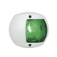 Luz lateral de Navegación en Color Verde con Carcasa Blanca para Embarcaciones a Vela o a Motor de Menos de 20 Metros
