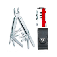 SwissTool - Multiherramienta tipo Navaja de Acero Inoxidable, 37 funciones y Funda de Piel 30338L 30338L