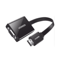 Adaptador HDMI a VGA / Resolución 1080P / Audio 3.5mm / Con Puerto Micro USB para Alimentación / Plug &  Play / No Requiere Controlador / ABS / Flexible y Duradero