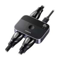 Conmutador HDMI 2.1 8K @60Hz / HDMI Splitter 2 Entradas a 1 Salida / Soporta 4K @120Hz 1080P @240Hz 3D / HDR Dolby / Alta Velocidad 48Gbps / Formatos de Audio LPCM/DTS/DSD, 2,0/2,1/5,1/7,1 canales