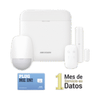 (AX PRO) KIT de Alarma AX PRO con GSM (3G/4G) / Incluye: 1 Hub con bateria de respaldo / 1 Sensor PIR / 1 Contacto Magnético / 1 Control Remoto /1 MICROSIM30M2M incluye 1 mes de servicio/ Wi-Fi / Compatible con Hik-Connect P2P Modelo:DS-PWA48-KSD