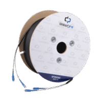 Carrete de Fibra Óptica Monomodo con Conectores SC-SC Duplex, Reforzada con Kevlar, de 300 metros