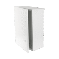 Gabinete para instalación de 2 Baterías PL110D12, Fabricado en Lámina Galvanizada, Accesorios para piso o poste (No incluidos)