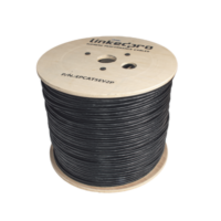 Bobina de Cable Siamés Cat5E CCA + 2 Cables Gruesos (16 AWG) para Alimentar Cámaras Más Lejos / 305m / Instalación en Exterior / Uso Industrial para Climas Extremos
