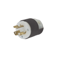 Clavija Industrial con Bloqueo de Media Vuelta / 15 A 250 V CA / 2 Polos 3 Hilos / Color Blanco y Negro / Nema L6-15P.