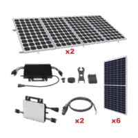 Kit Solar para Interconexión de 3.3 KW de Potencia Pico 220Vcc con Microinversor y 6 Módulos de 550 W (Incluye Montaje)