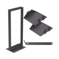 Kit de Rack Estándar 19", 24 UR con 2 Charolas  y PDU (8 tomas). Ideal para UPS y Servidores tipo Torre.