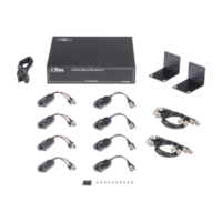 Kit de TRANSCEPTOR ACTIVO DE 8 CANALES / VIDEO+PODER en un solo Cable UTP / 150 metros en 4K, 200 metros en 5 MP/ Envía 36 Vcc y Recibe 12 Vcc / TODO INCLUIDO PARA RACK / Compatible con cámaras HD-TVI/CVI/AHD/CVBS / INSTALACIÓN LIMPIA