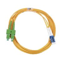 Jumper de Fibra Óptica Monomodo 9/125 LC/UPC-SC/APC, PVC, 2.0 mm, Dúplex, amarillo, 3 metros