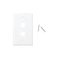 Placa de pared de 2 puertos, Keystone, Color Blanco