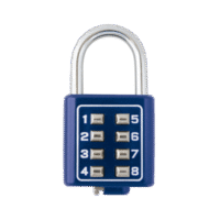 Candado Digital de Combinación M35 / No Requiere Llave / Combinación única integrada por 4 dígitos / Color Azul.
