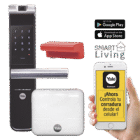 Kit Cerradura con manija YMF40A y HUB, Apertura por,  Código, Biometría y apertura por  SMARTPHONE