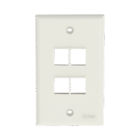 Placa de Pared Vertical, Salida Para 4 Puertos Keystone, Color Blanco Mate