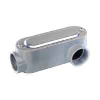 Caja oval roscada tipo LL de 1 1/4" (31.8 mm) Incluye tapa y tornillos.