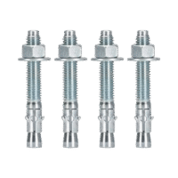 Kit de Anclaje a Piso, Para Rack de 2 o 4 Postes, Fabricado en Acero, 4 Piezas