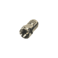 Conector F Macho Plegable para Cable Coaxial RG-59/U, Níquel / Níquel /Polietileno.