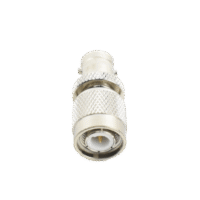 Adaptador en Línea, de Conector TNC Macho a BNC Hembra, Níquel /Oro /Teflón.