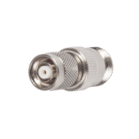 Adaptador en Línea, de Conector TNC Macho Inverso a N Hembra, Niquel/ Oro/ Teflón.