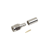 Conector SMA Macho de anillo plegable para cable RG-58/U, Niquel / Oro / Teflón.
