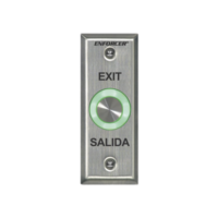 Botón de salida con aro iluminado color verde y rojo / IP65 / Buzzer / función toggle (enclavado) / Función temporizado / dos salidas de contacto NC/NO/ placa de acero inoxidable