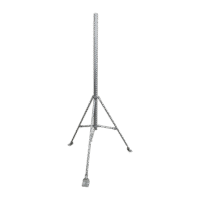 Mástil de 2" x 1.5 metros con Tripie para Instalación en losa. Acero Galvanizado en Caliente.