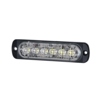 Luz Auxiliar de 12 LED, Rojo/Azul, SAE, Bisel Negro, Lente Transparente