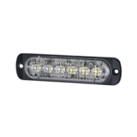 Luz Auxiliar de 12 LED, Rojo/Claro, SAE, Bisel Negro, Lente Transparente