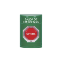 Botón de Salida de Emergencia , Texto en Español,  Acción Mantenida, Girar para Restablecer, LED de iluminación