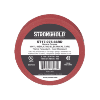 Cinta Eléctrica STRONGHOLD para Aislar, de PVC, Uso General Reparación y Mantenimiento, Grosor de 0.18mm (7 mil), Ancho de 19mm, y 20.12m de Largo, Color Rojo