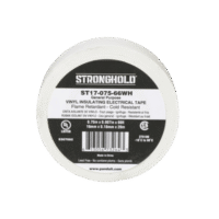 Cinta Eléctrica STRONGHOLD para Aislar, de PVC, Uso General Reparación y Mantenimiento, Grosor de 0.18mm (7 mil), Ancho de 19mm, y 20.12m de Largo, Color Blanco