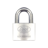 Candado de hierro alta seguridad con llave de disco/ Acabado Cromado/ Llaves Abloy/ Medida de Horquilla 50 mm.