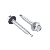 Tornillo - Pija cabeza hexagonal con rondana y punta broca #14 x 1", 100 piezas