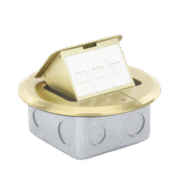 Mini caja de piso redonda para datos o conectores tipo Keystone, color bronce (3 contactos) (11000-12102)