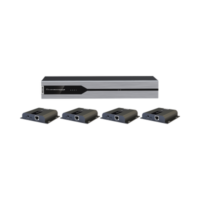 Kit Divisor y Extensor HDMI (Extender Splitter)  / Divide 1 Fuente HDMI a 4 Pantallas / Extiende la señal HDMI hasta 120 m / Resolución 4Kx2K @ 30 Hz / Cat 6/6a / Uso 24/7 / Longitud del cable autoajustable / Alimente solo el Tx (PoC).