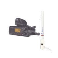 Kit de radio UM385BK | mas antena marina de fibra de vidrio TX-5206-SYS y soporte para antena 4186