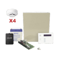 Kit de Panel de Alarma VISTA48LA con Gabinete, Batería y Transformador / 4 Sensores de humo