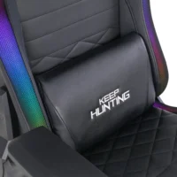SILLA OCELOT GAMING OSRGB / VINIPIEL / RGB / BASE METALICA AJUSTABLE / DESCANSABRAZOS 4D / PISTON CLASE 4 / RECLINABLE 90-155 GRADOS / HASTA 150KG / COJINES LUMBAR Y CERVICAL / COLOR NEGRO