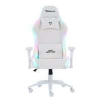 SILLA OCELOT GAMING ORGB-WHITE THUNDRA / VINIPIEL / RGB / BASE METALICA AJUSTABLE / DESCANSABRAZOS 4D / PISTON CLASE 4 / RECLINABLE 90-155 GRADOS / HASTA 150KG / COJINES LUMBAR Y CERVICAL / COLOR BLAN