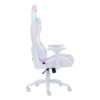 SILLA OCELOT GAMING ORGB-WHITE THUNDRA / VINIPIEL / RGB / BASE METALICA AJUSTABLE / DESCANSABRAZOS 4D / PISTON CLASE 4 / RECLINABLE 90-155 GRADOS / HASTA 150KG / COJINES LUMBAR Y CERVICAL / COLOR BLAN