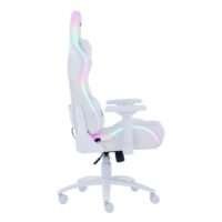 SILLA OCELOT GAMING ORGB-WHITE THUNDRA / VINIPIEL / RGB / BASE METALICA AJUSTABLE / DESCANSABRAZOS 4D / PISTON CLASE 4 / RECLINABLE 90-155 GRADOS / HASTA 150KG / COJINES LUMBAR Y CERVICAL / COLOR BLAN
