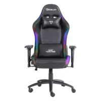 SILLA OCELOT GAMING OSRGB / VINIPIEL / RGB / BASE METALICA AJUSTABLE / DESCANSABRAZOS 4D / PISTON CLASE 4 / RECLINABLE 90-155 GRADOS / HASTA 150KG / COJINES LUMBAR Y CERVICAL / COLOR NEGRO