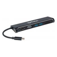 10047605.jpg DOCKING,MANHATTAN,152631,4-1,USB-C A HDMI VGA 2 USB 3.1 LECTOR TARJETAS SD M-H