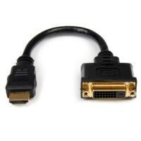 10196054.jpg CABLE ADAPTADOR DE 20CM HDMI A DVI - DVI-D HEMBRA - HDMI MACHO - CABLE CONVERTIDOR DE VIDEO - NEGRO - STARTECH.COM MOD. HDDVIMF8IN